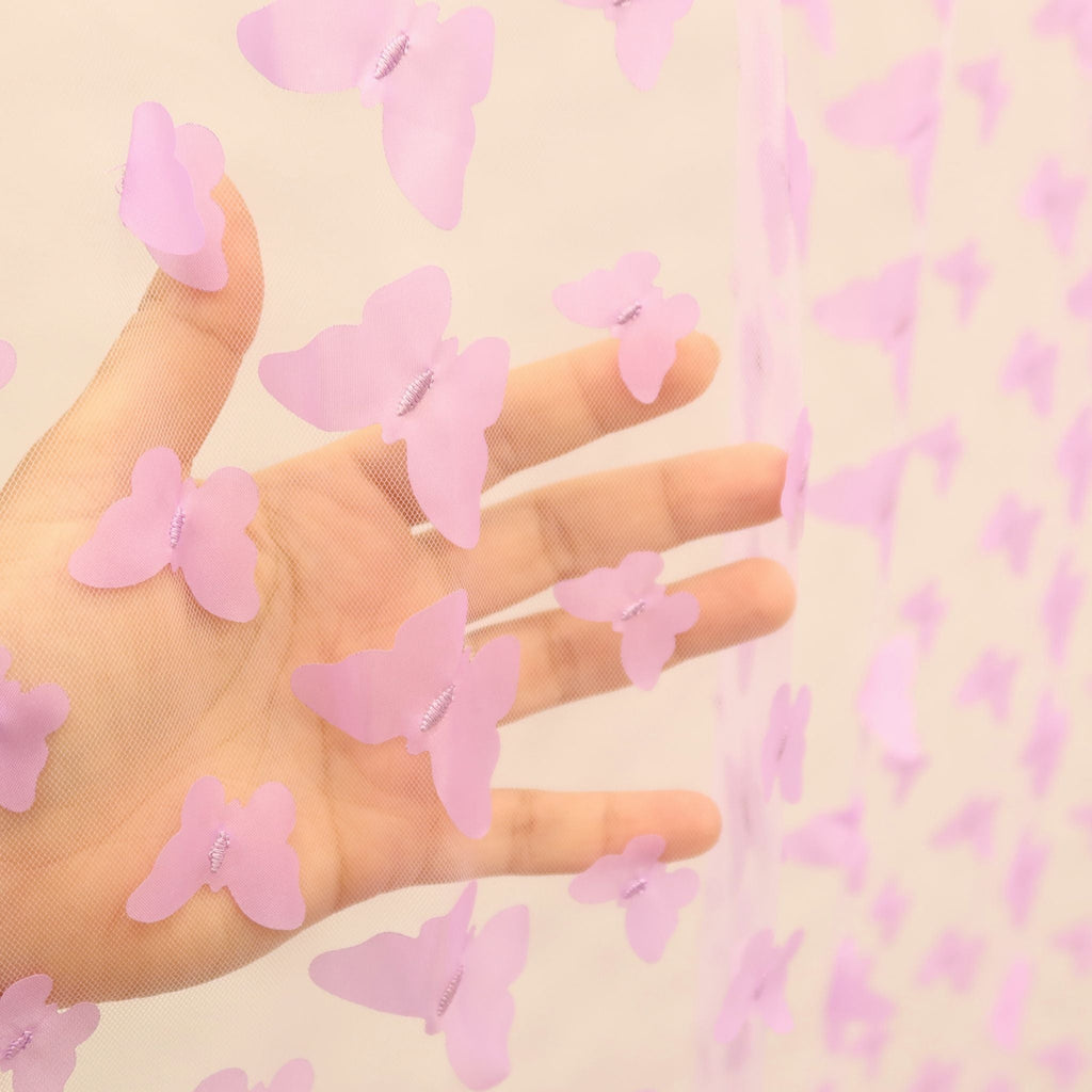 3D Butterfly Sheer 10ft H x 50" W Drape/Backdrop panel - Lavender