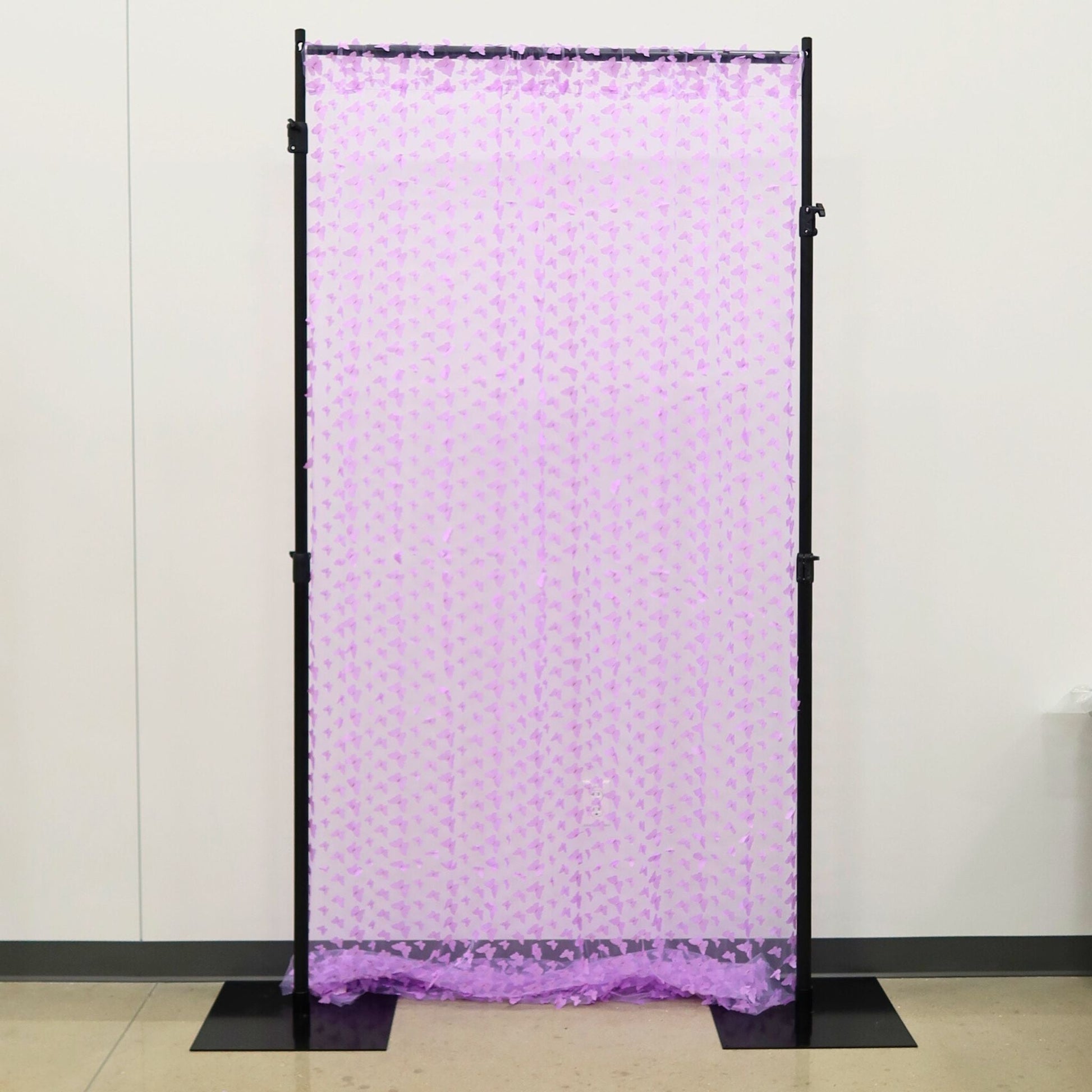 3D Butterfly Sheer 10ft H x 50" W Drape/Backdrop panel - Lavender