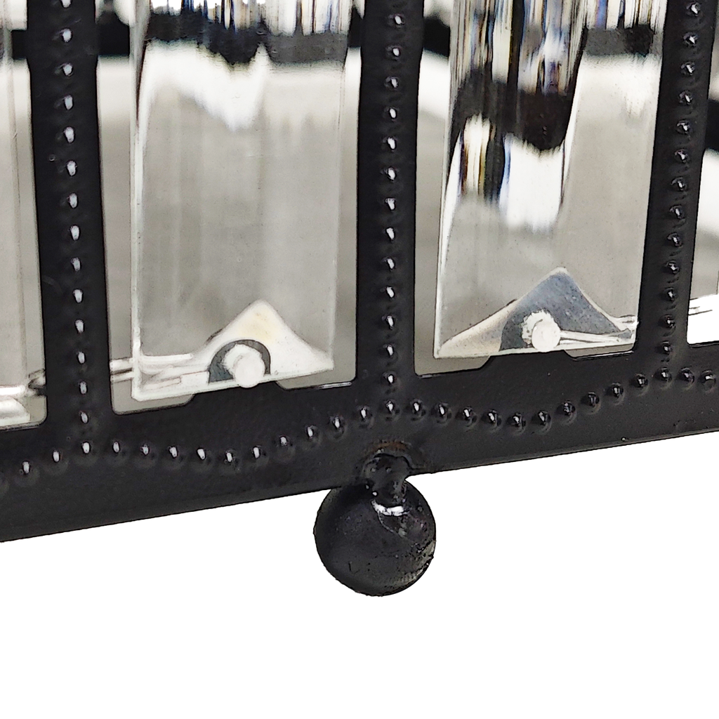 3 pc/set Square Crystal Pendant Cake/Dessert Stands - Black - CV Linens