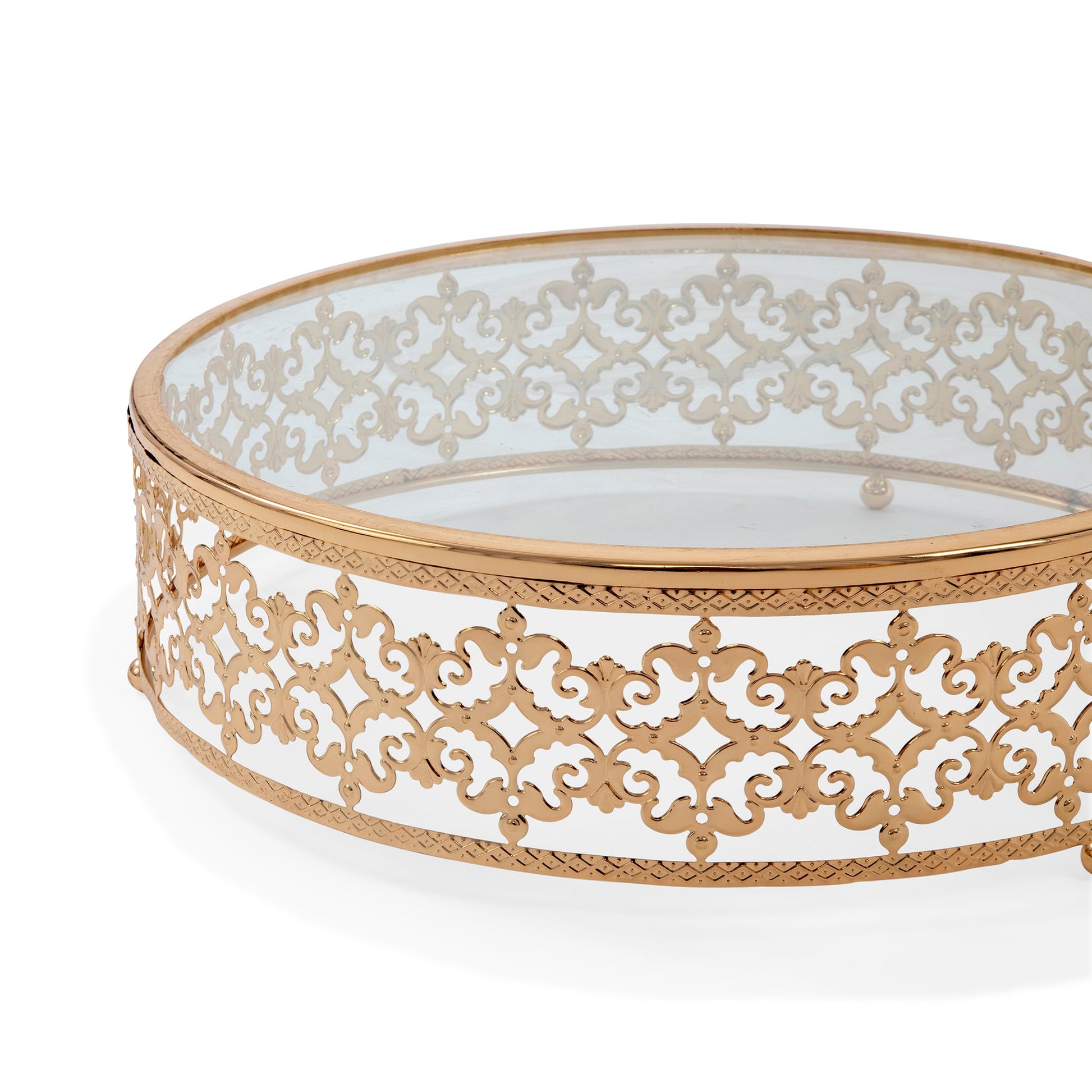 3 pc/set Luxe Round Cake Display Stands - Gold - CV Linens