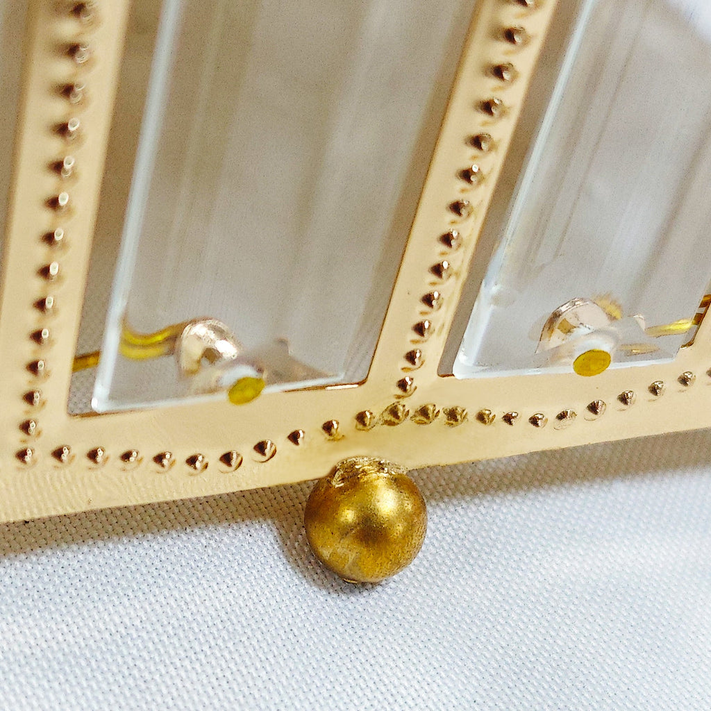 3 pc/set Square Crystal Pendant Cake/Dessert Stands - Gold