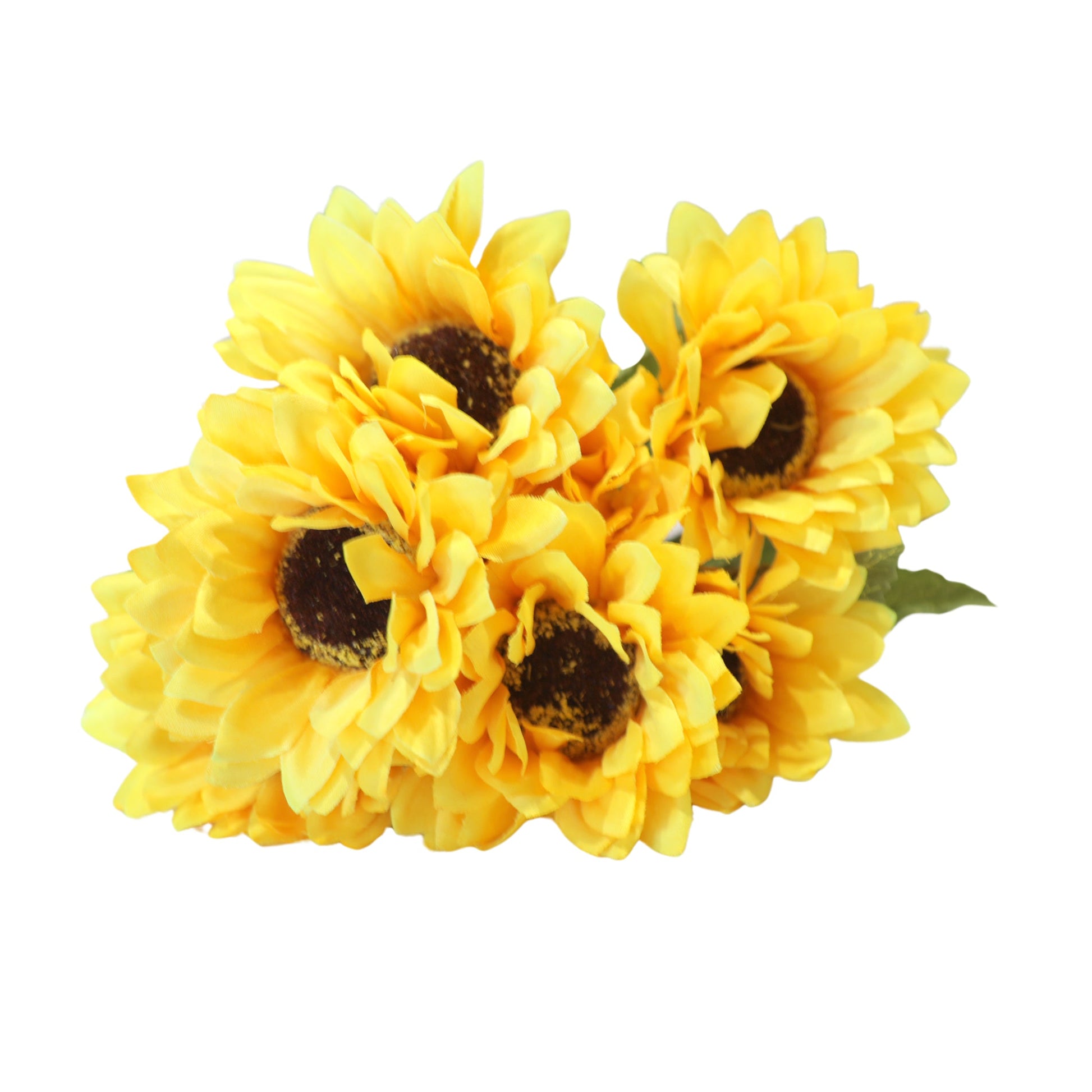 4 Bundles of Artificial Sunflower Stems (28 heads) - Yellow