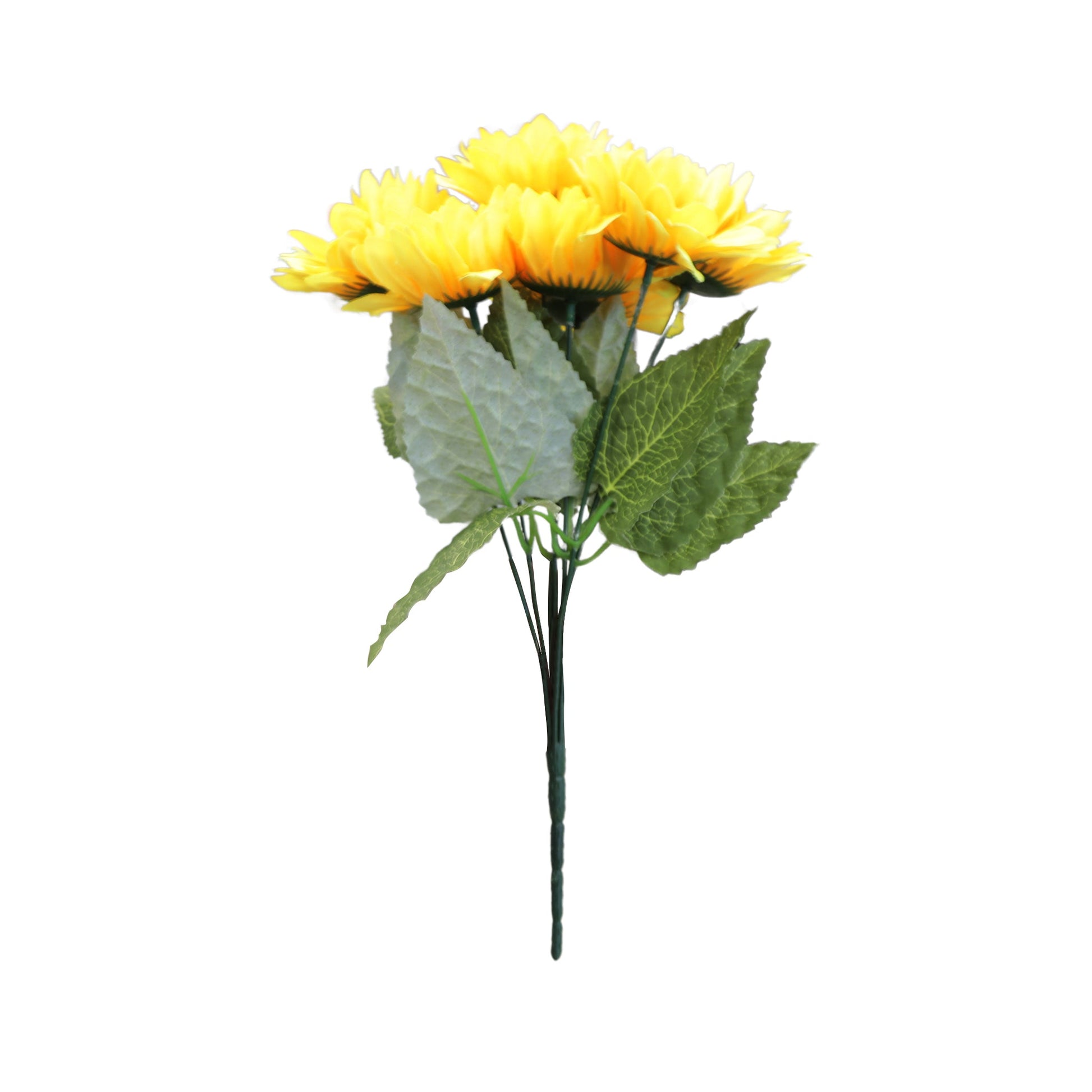 4 Bundles of Artificial Sunflower Stems (28 heads) - Yellow