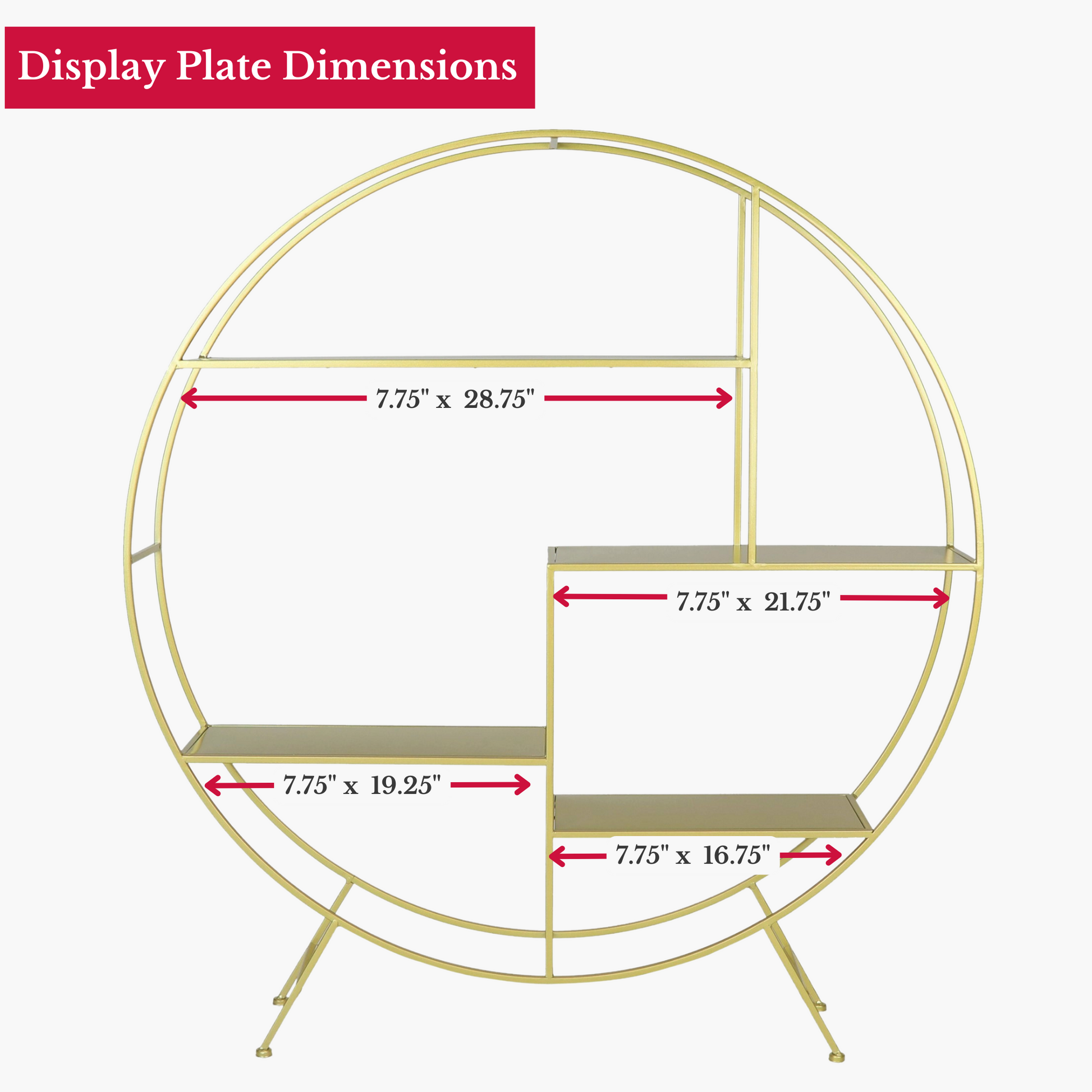 4 ft Round Metal Dessert Display Stand - Gold
