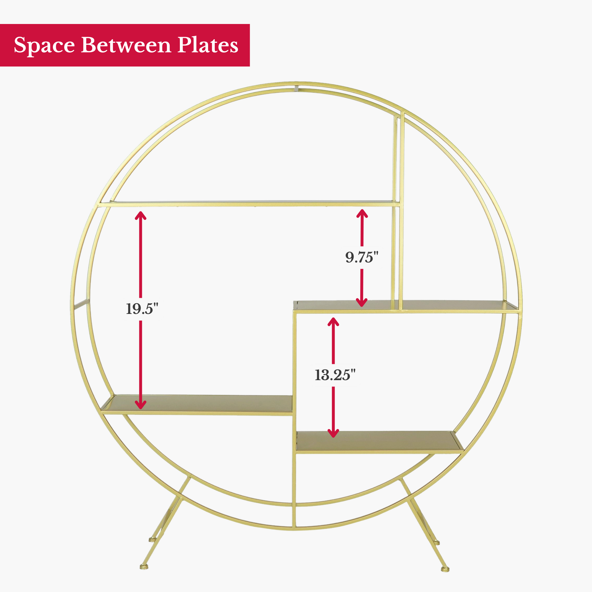 4 ft Round Metal Dessert Display Stand - Gold