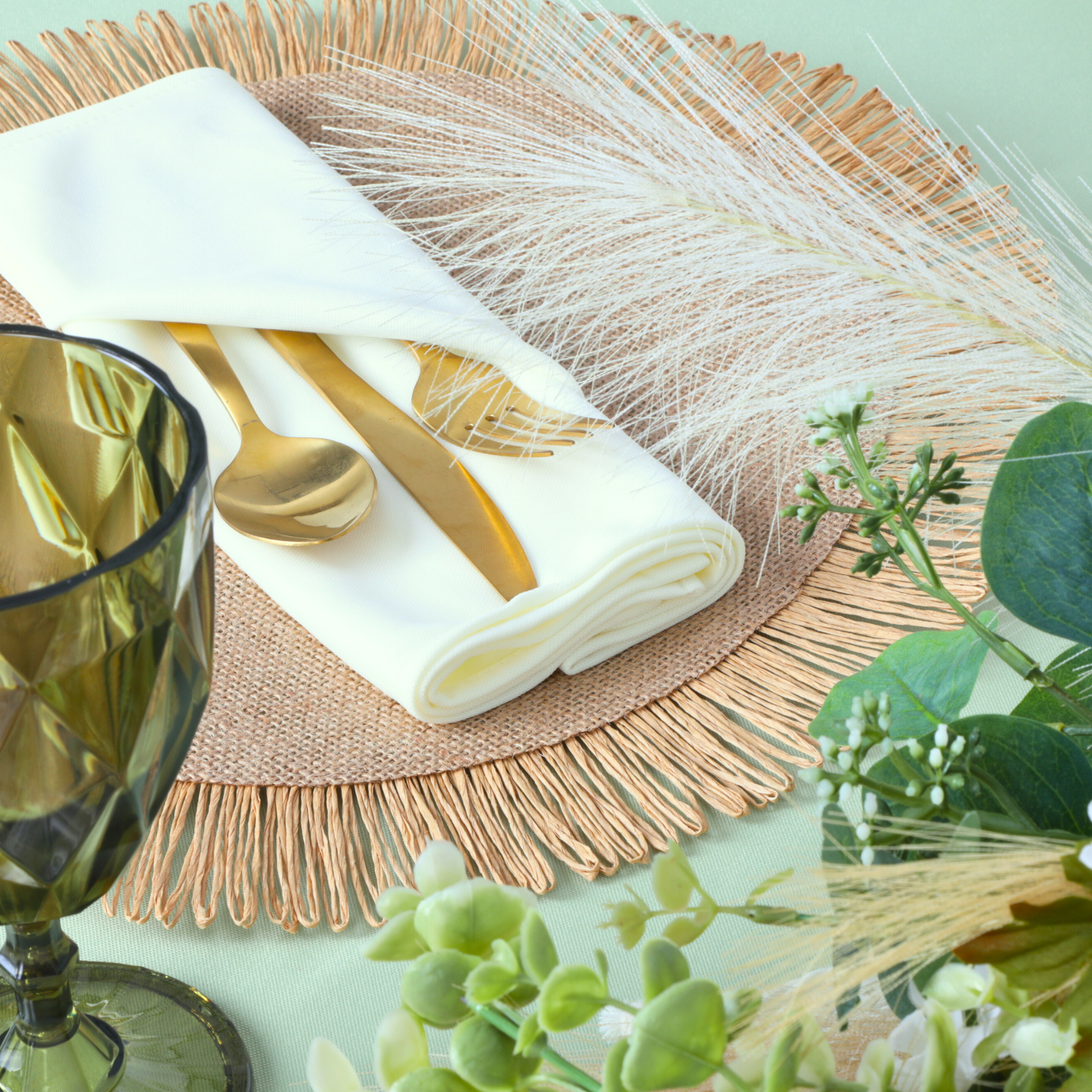 4 pc/set Fringed Edge Woven 15" Placemats