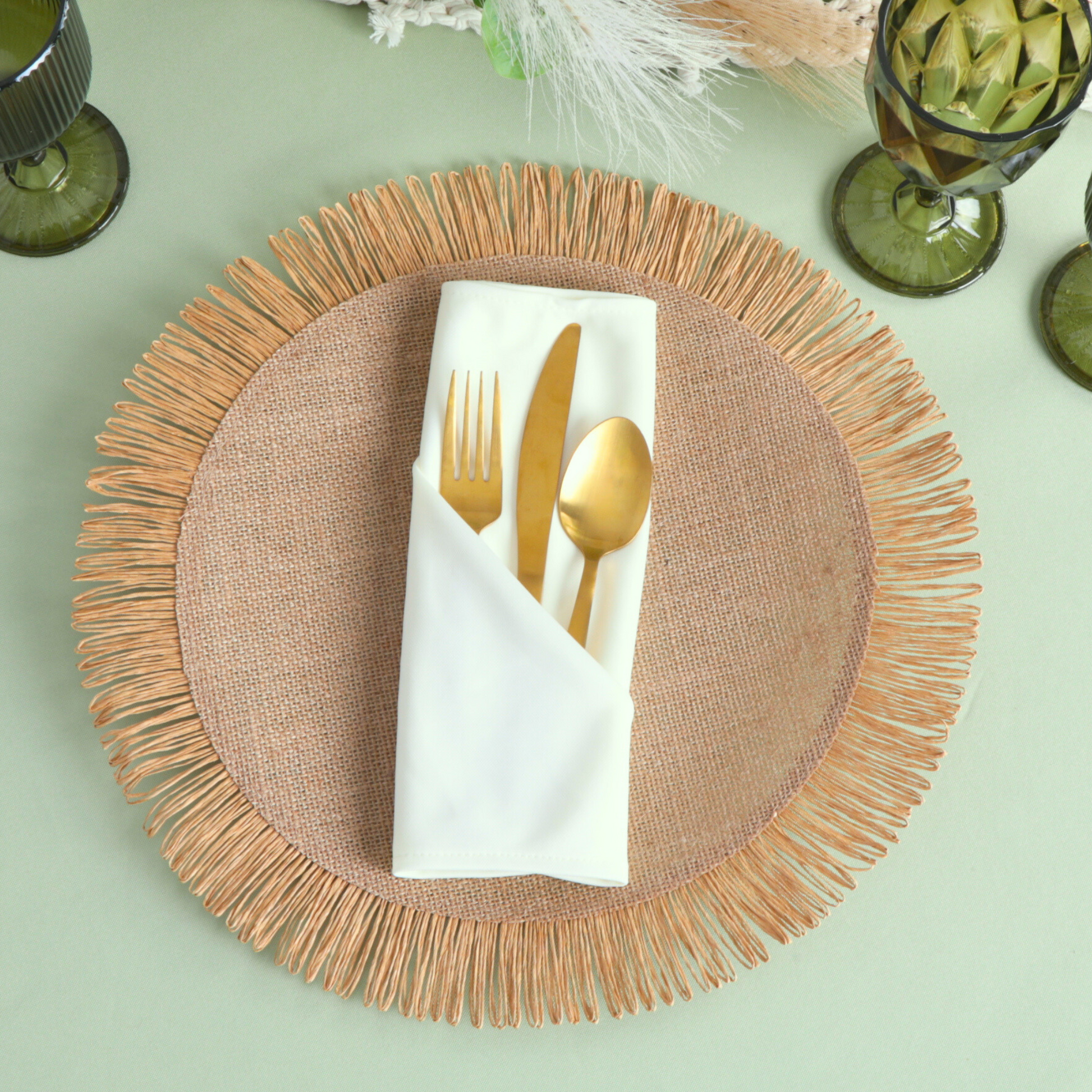 4 pc/set Fringed Edge Woven 15" Placemats
