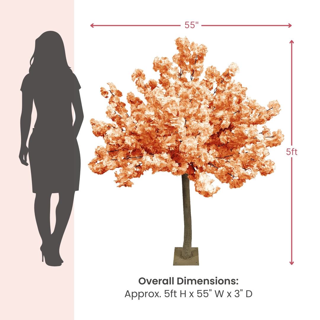 5ft Peach Cherry Blossom Tree Backdrop Frame Stand