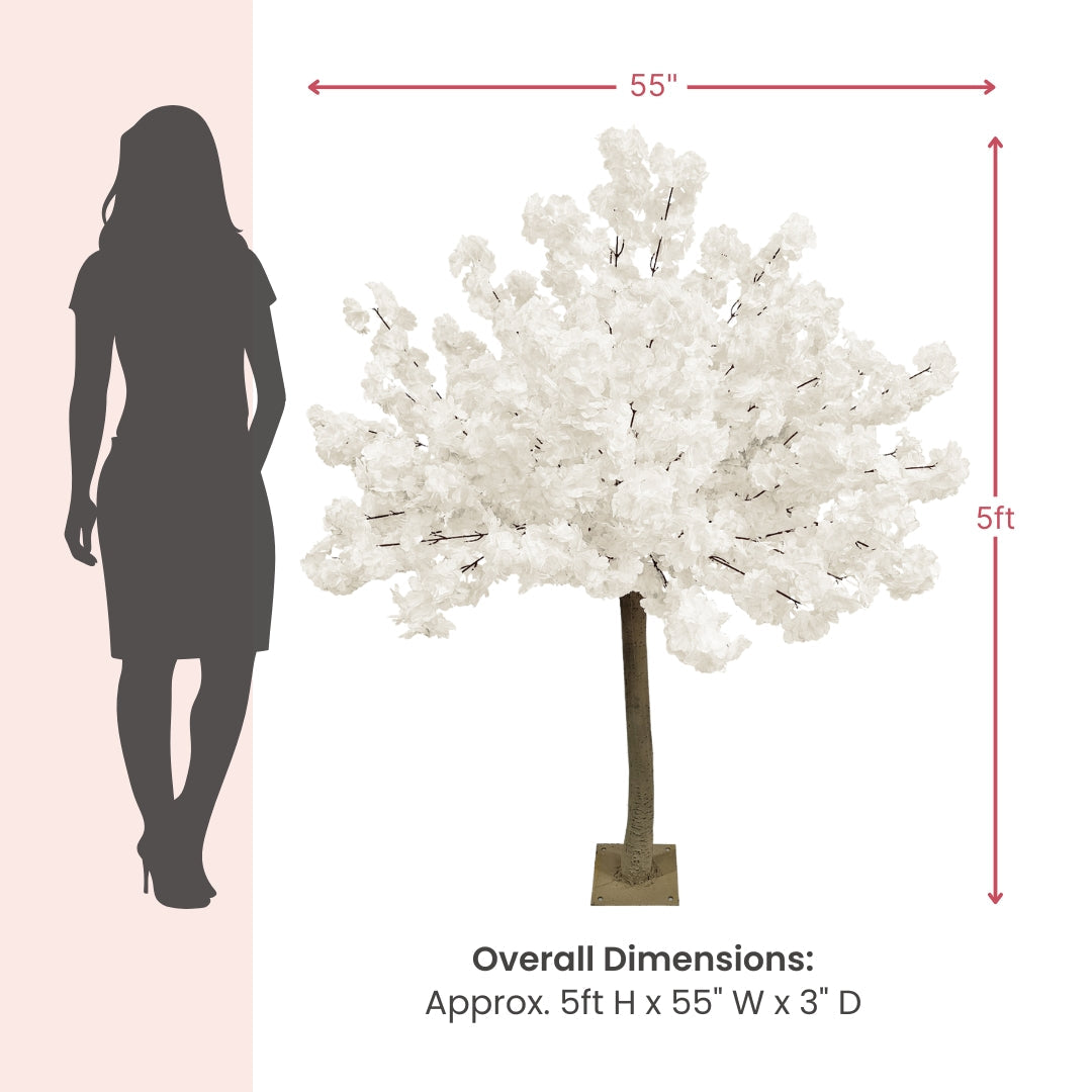 5ft White Cherry Blossom Tree Backdrop Frame Stand