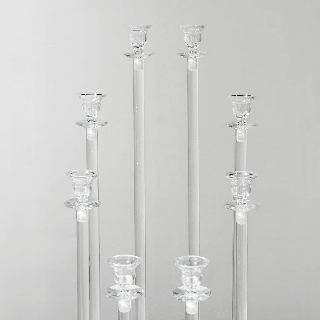 8 Arms Acrylic Candelabra Centerpiece - Clear