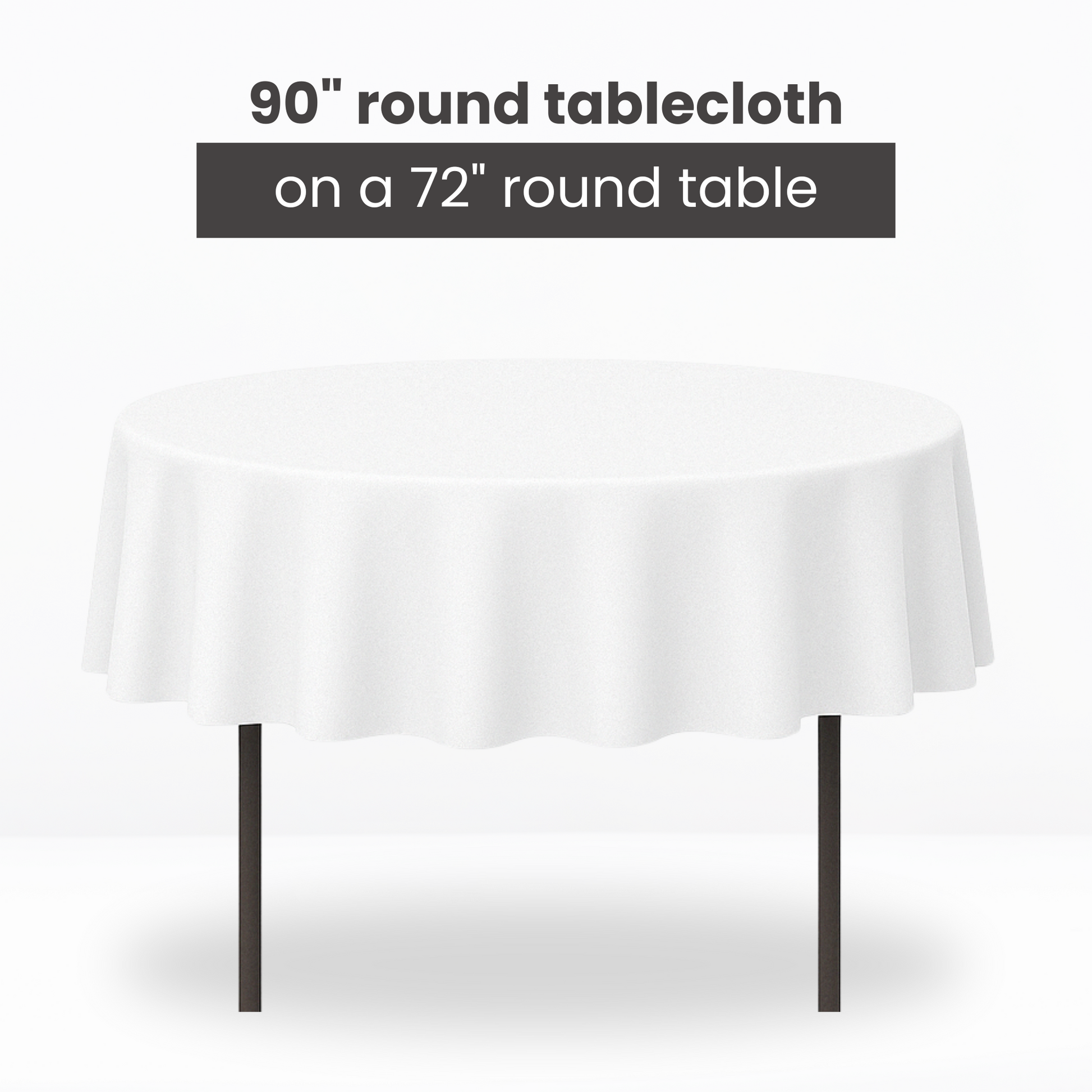 Premium Polyester 90" Round Tablecloth - Light Ivory/Off White - CV Linens