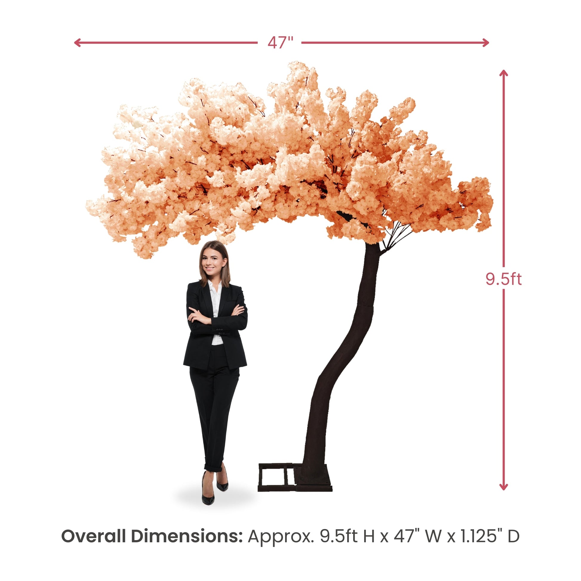9.5ft Peach Cherry Blossom Tree Backdrop Frame Stand