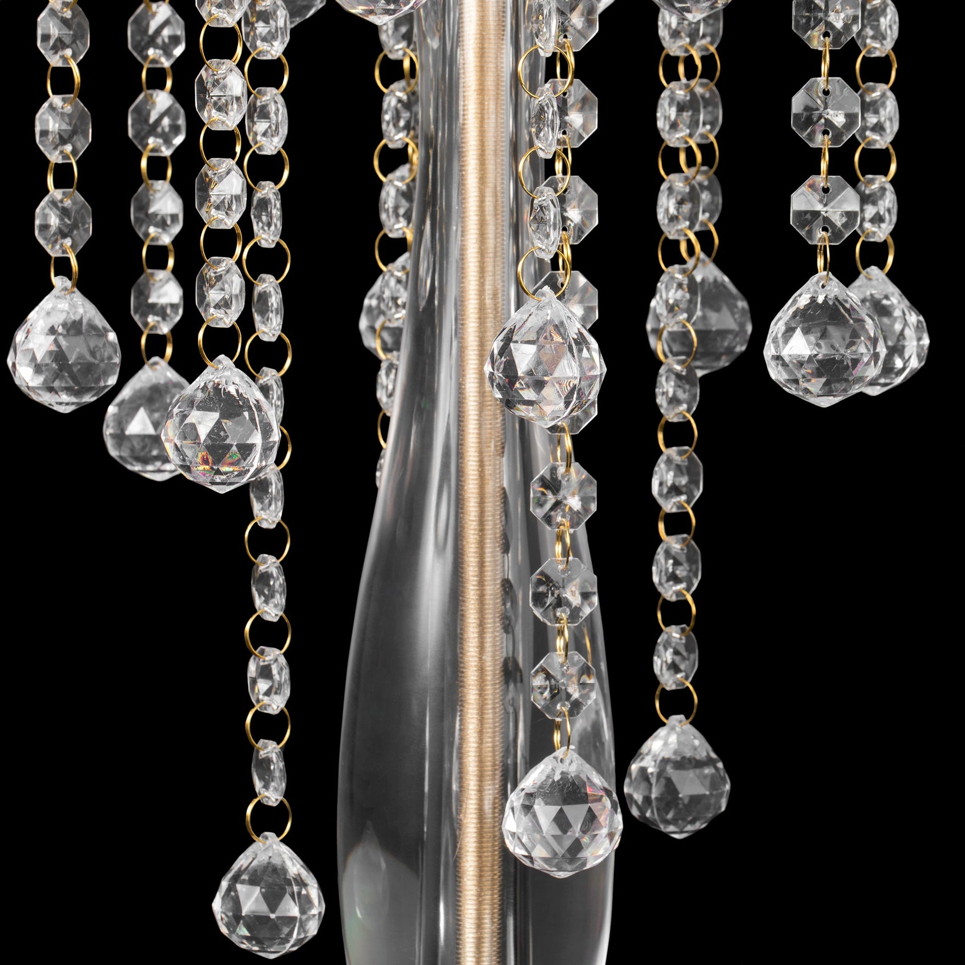 Acrylic Crystal Drop Centerpiece - Gold - CV Linens