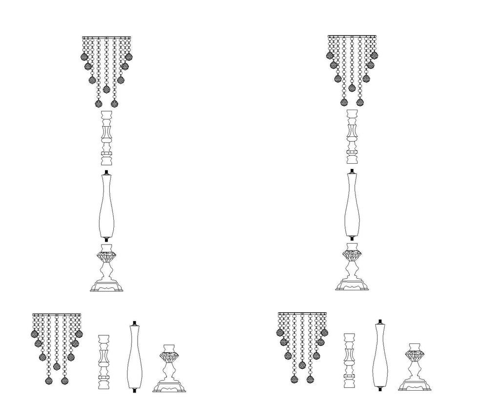 Acrylic Crystal Drop Centerpiece - Silver