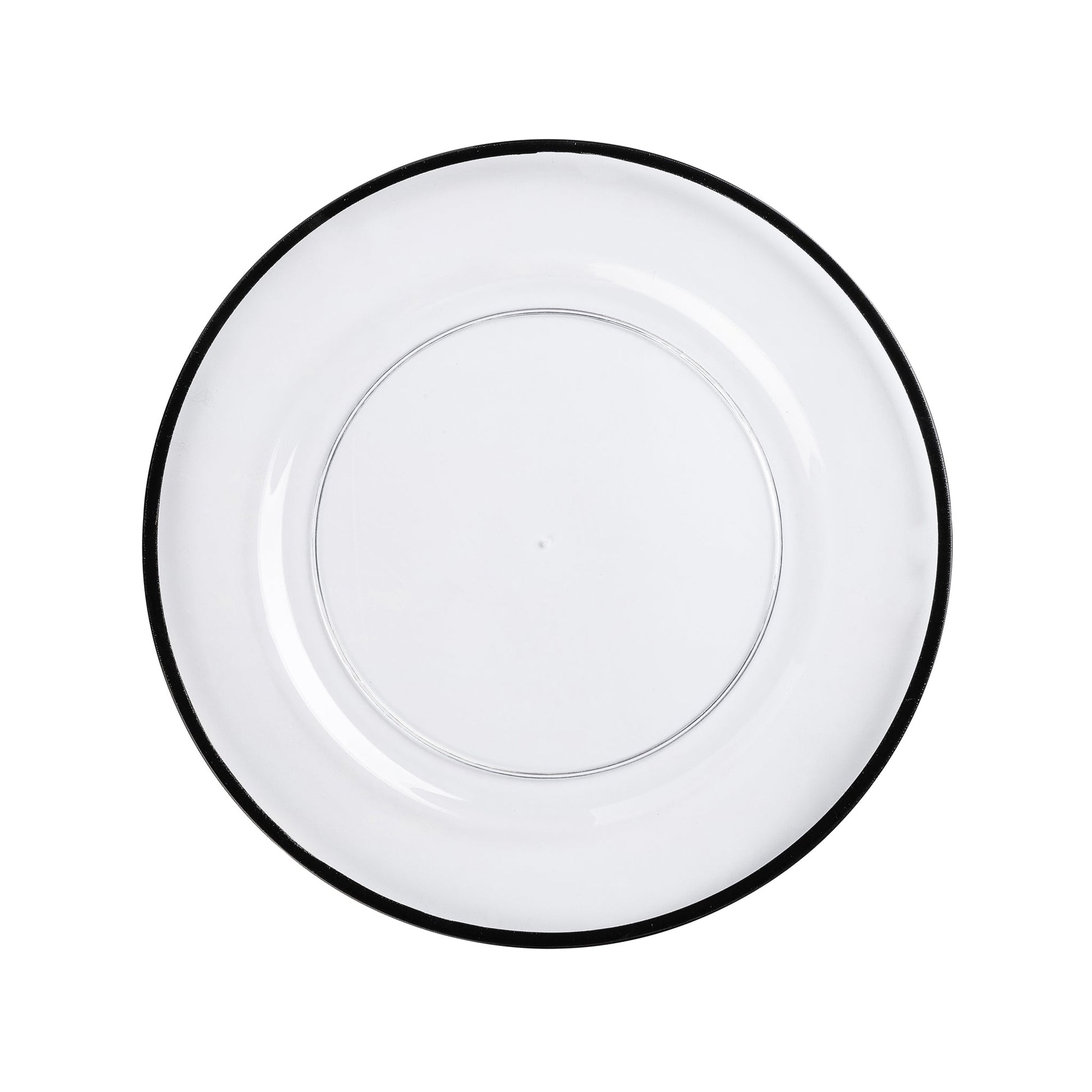Alpine Acrylic Charger Plate - Black trim - CV Linens