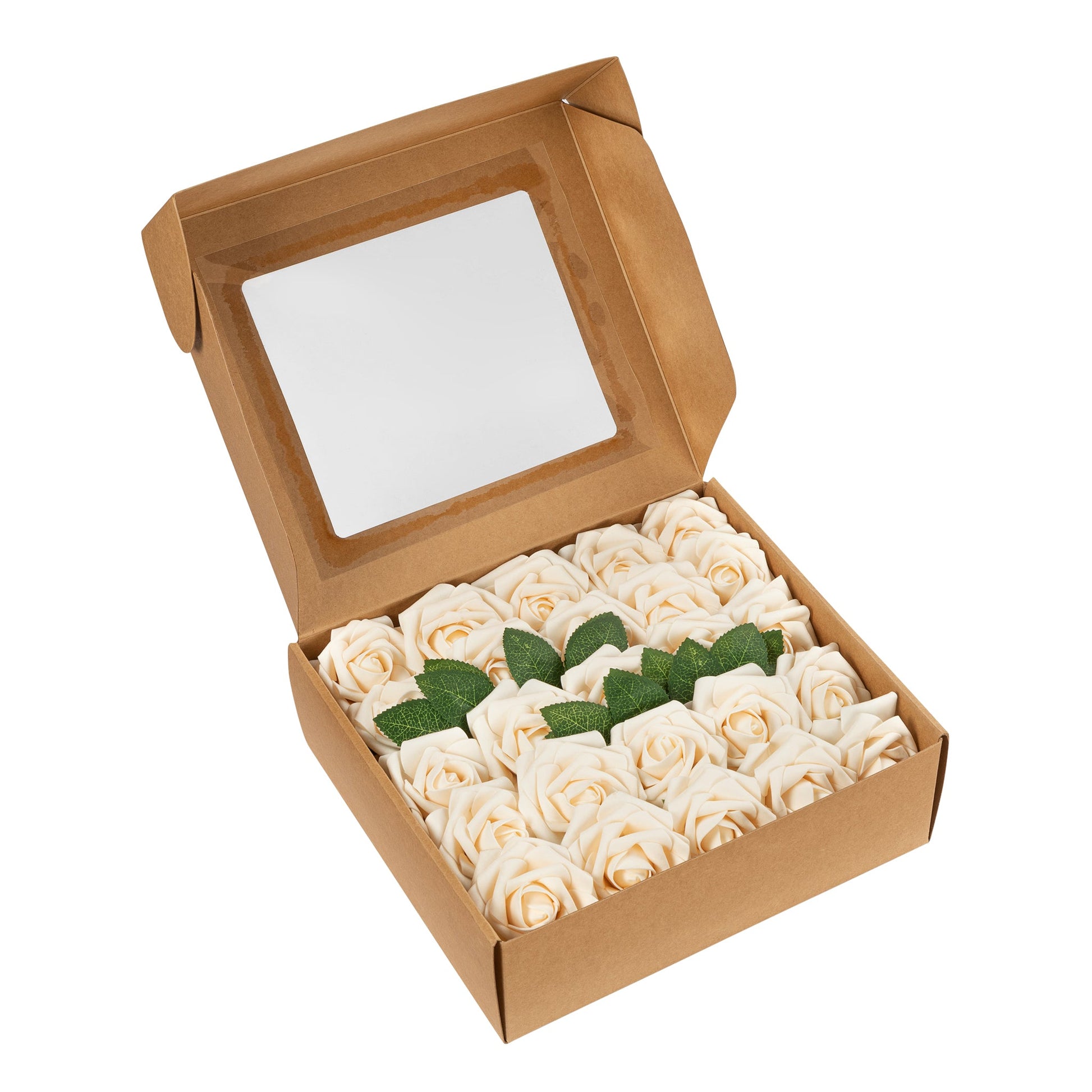 Artificial DIY Foam Rose Stems (50 pcs) - Cream - CV Linens