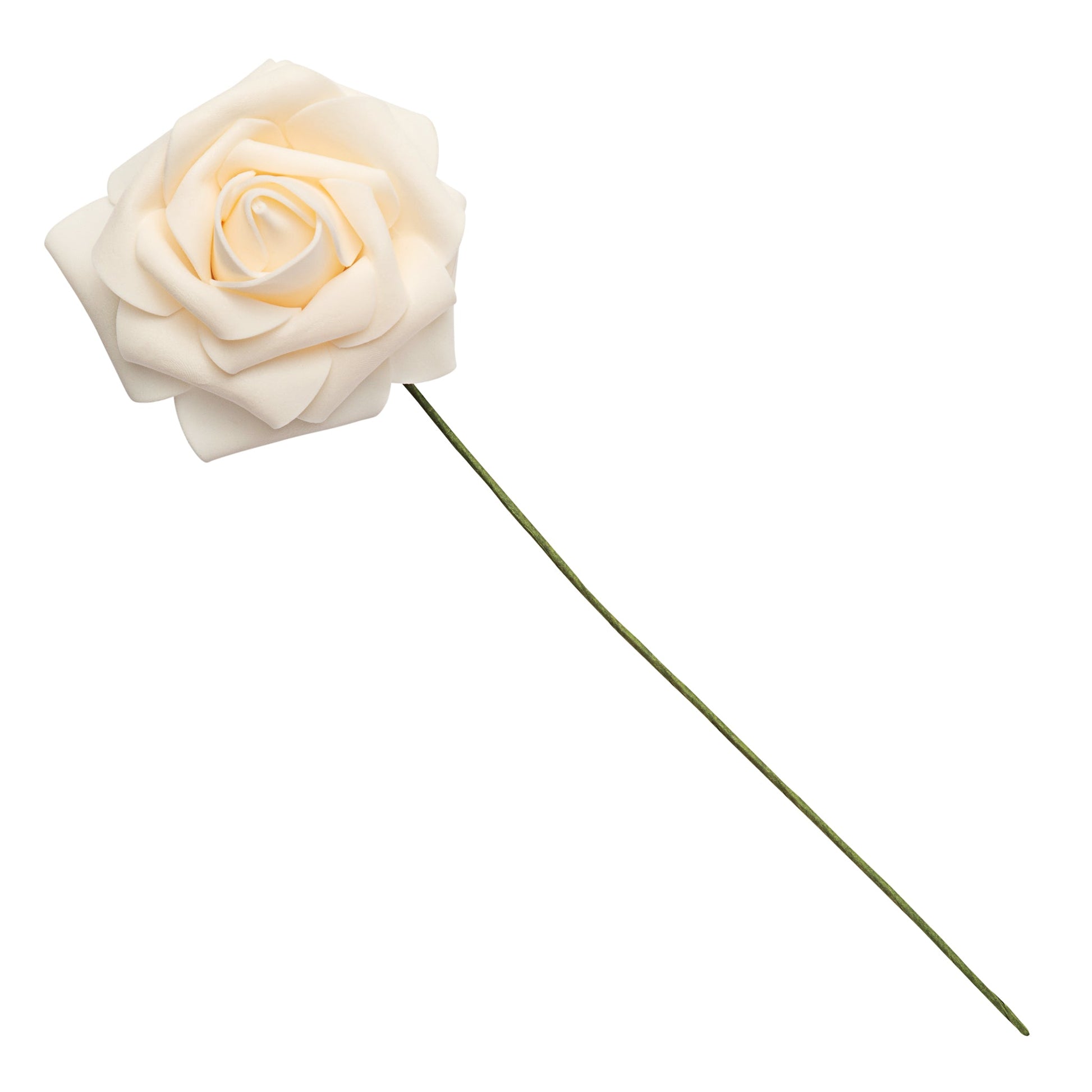 Artificial DIY Foam Rose Stems (50 pcs) - Cream - CV Linens