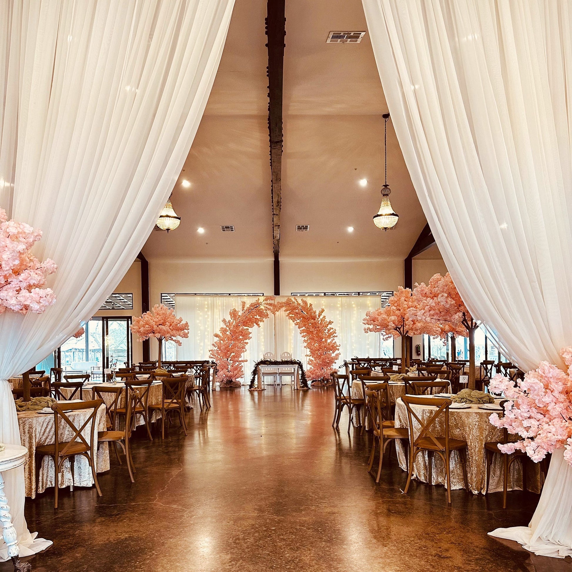 2 pcs 9.5ft Blush Cherry Blossom Wedding Arch Backdrop