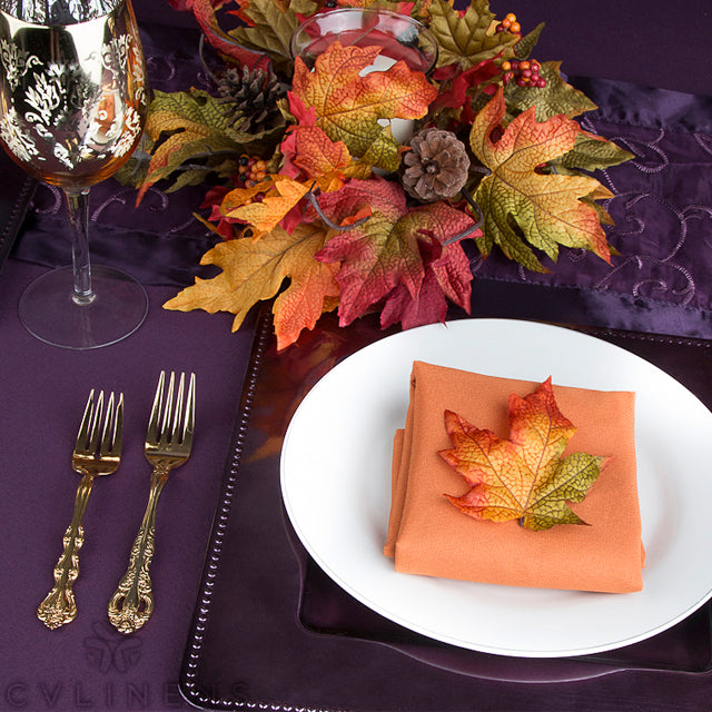 60"x120" Rectangular Polyester Tablecloth - Eggplant/Plum - CV Linens