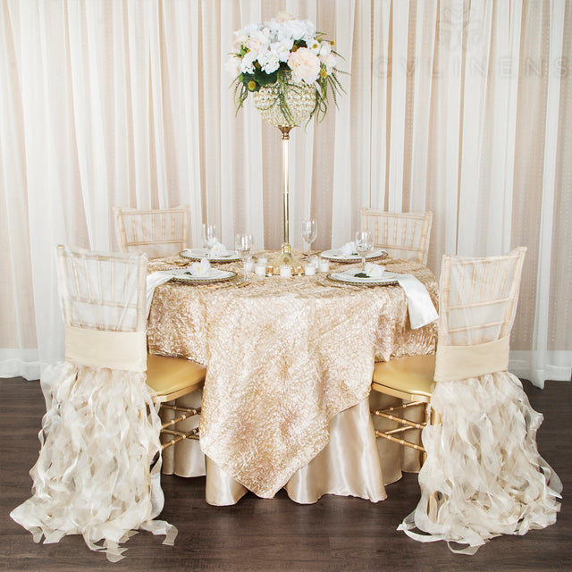 Curly Willow Chiavari Chair Back Slip Cover - Champagne - CV Linens