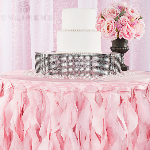 Curly Willow 17ft Table Skirt - Pink - CV Linens