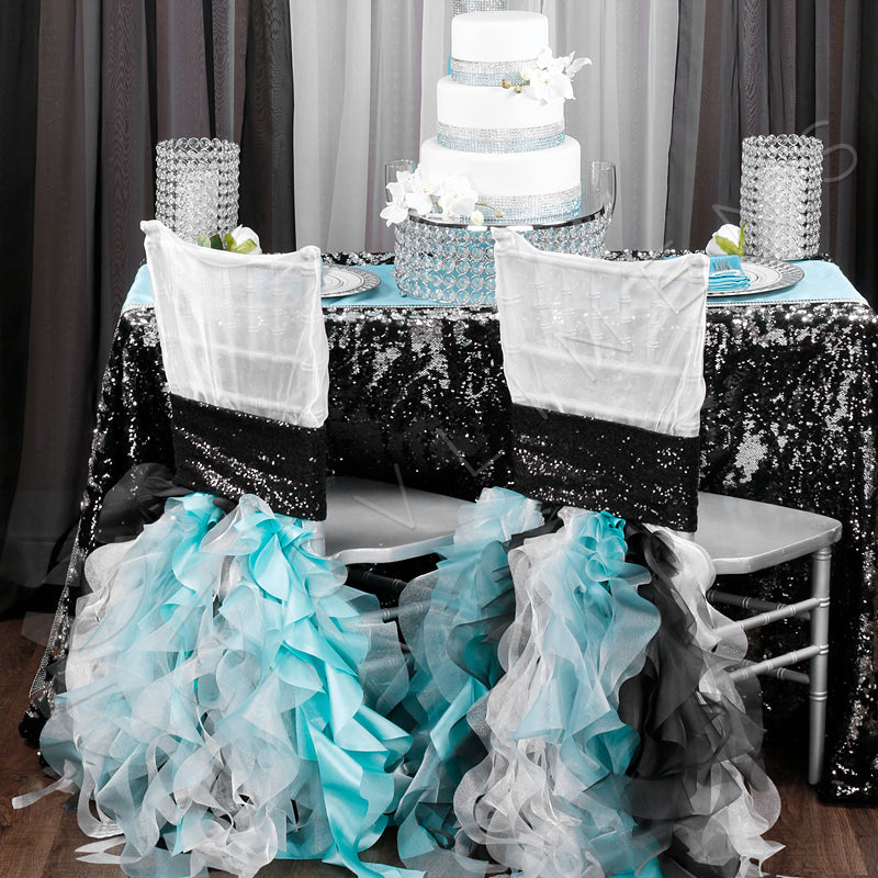 Curly Willow Chair Sash - Black - CV Linens