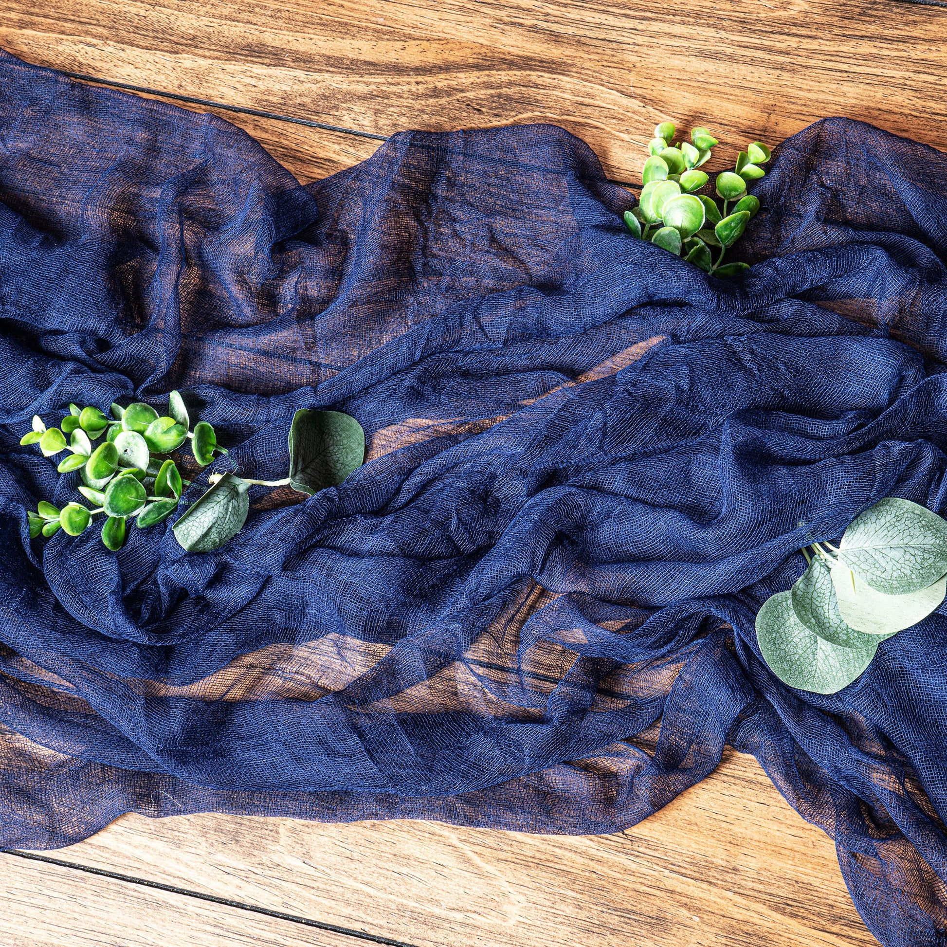 Cheesecloth Table Runner 25" x 16ft - Navy Blue - CV Linens