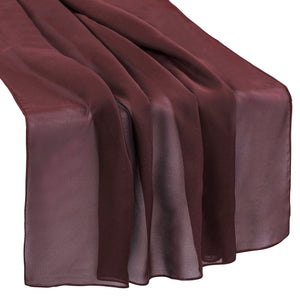 Chiffon Wedding Table Runner 27"x120" - Burgundy - CV Linens