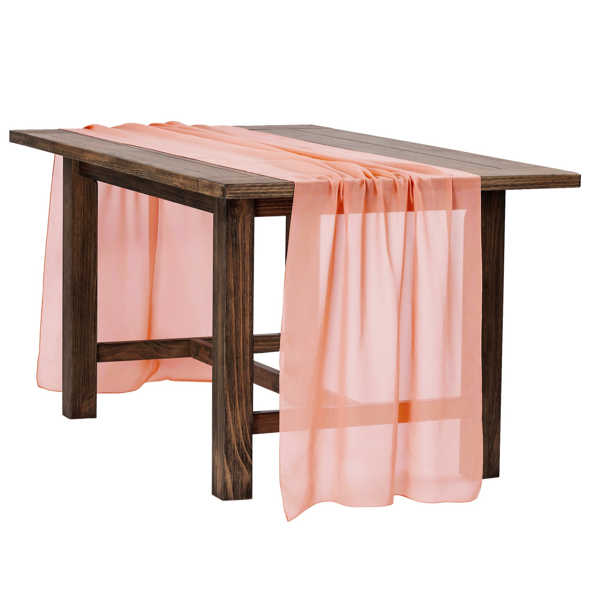Chiffon Wedding Table Runner 27"x120" - Coral - CV Linens