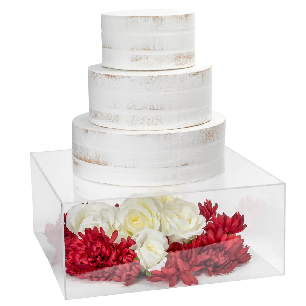 Clear Acrylic Cake Box Stand 14"x14" - CV Linens