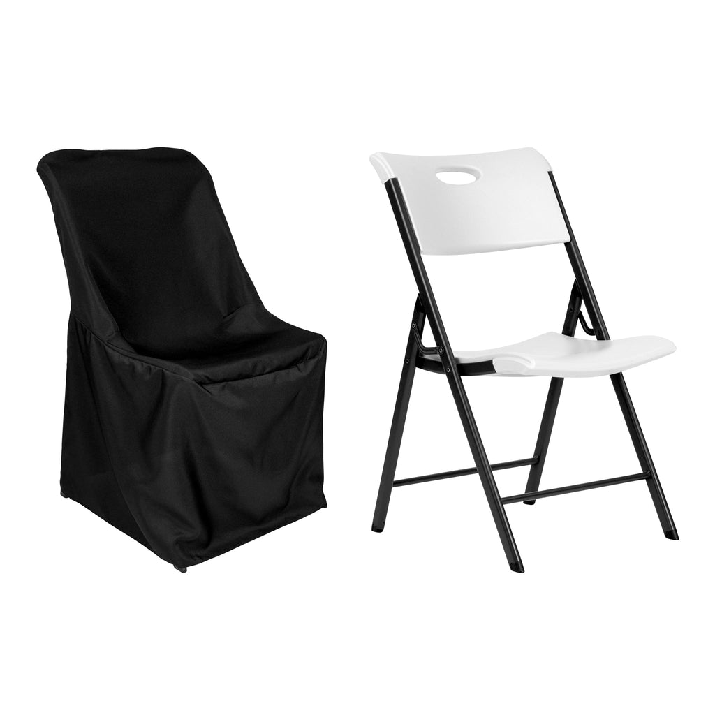 Contemporary LIFETIME folding chair Cover - Black - CV Linens