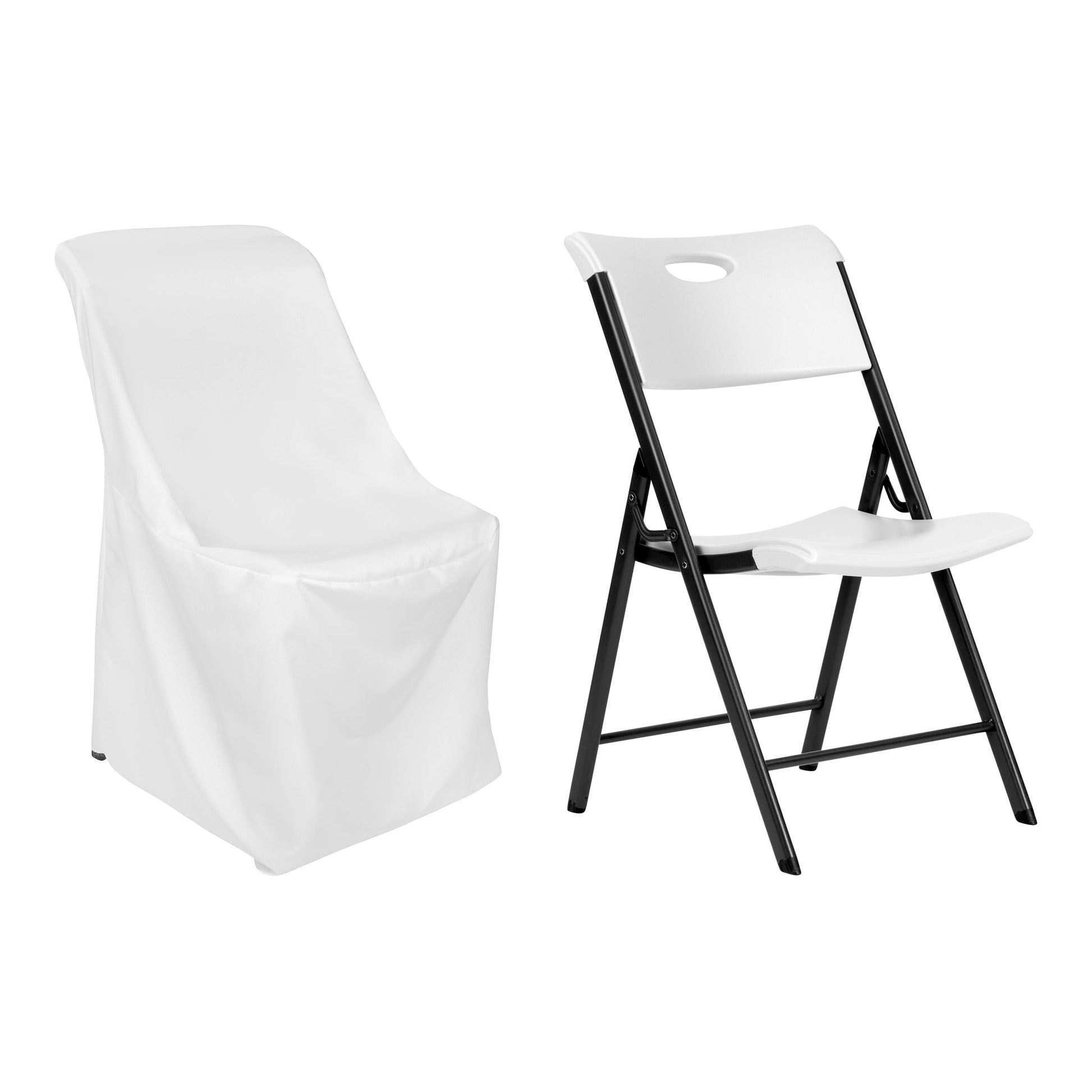 Contemporary LIFETIME folding chair Cover - White - CV Linens