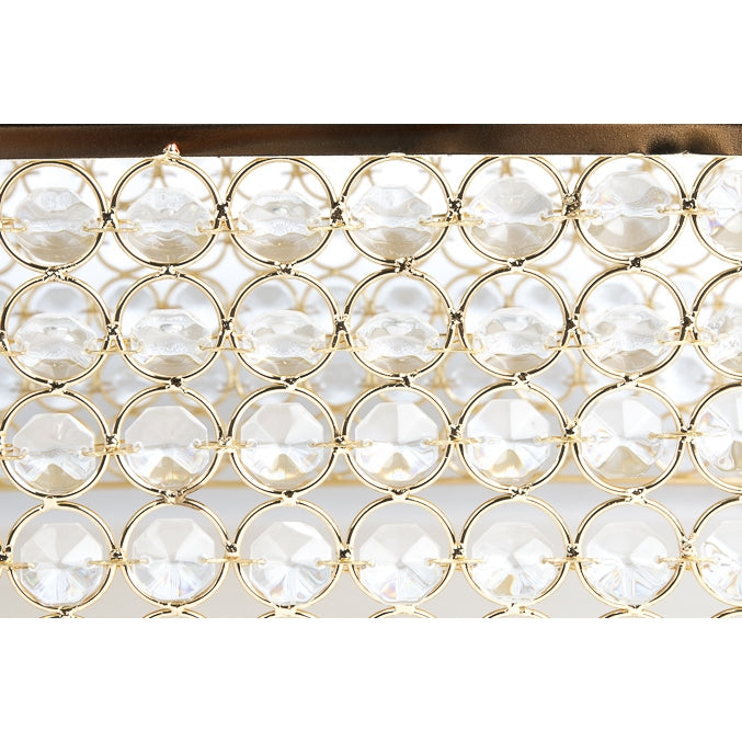 Square 18"x18" Crystal Cake Stand - Gold Plated - CV Linens