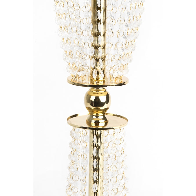 Crystal Column Tabletop Centerpiece - Gold - CV Linens
