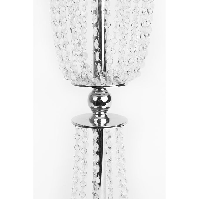Crystal Column Tabletop Centerpiece - Silver - CV Linens