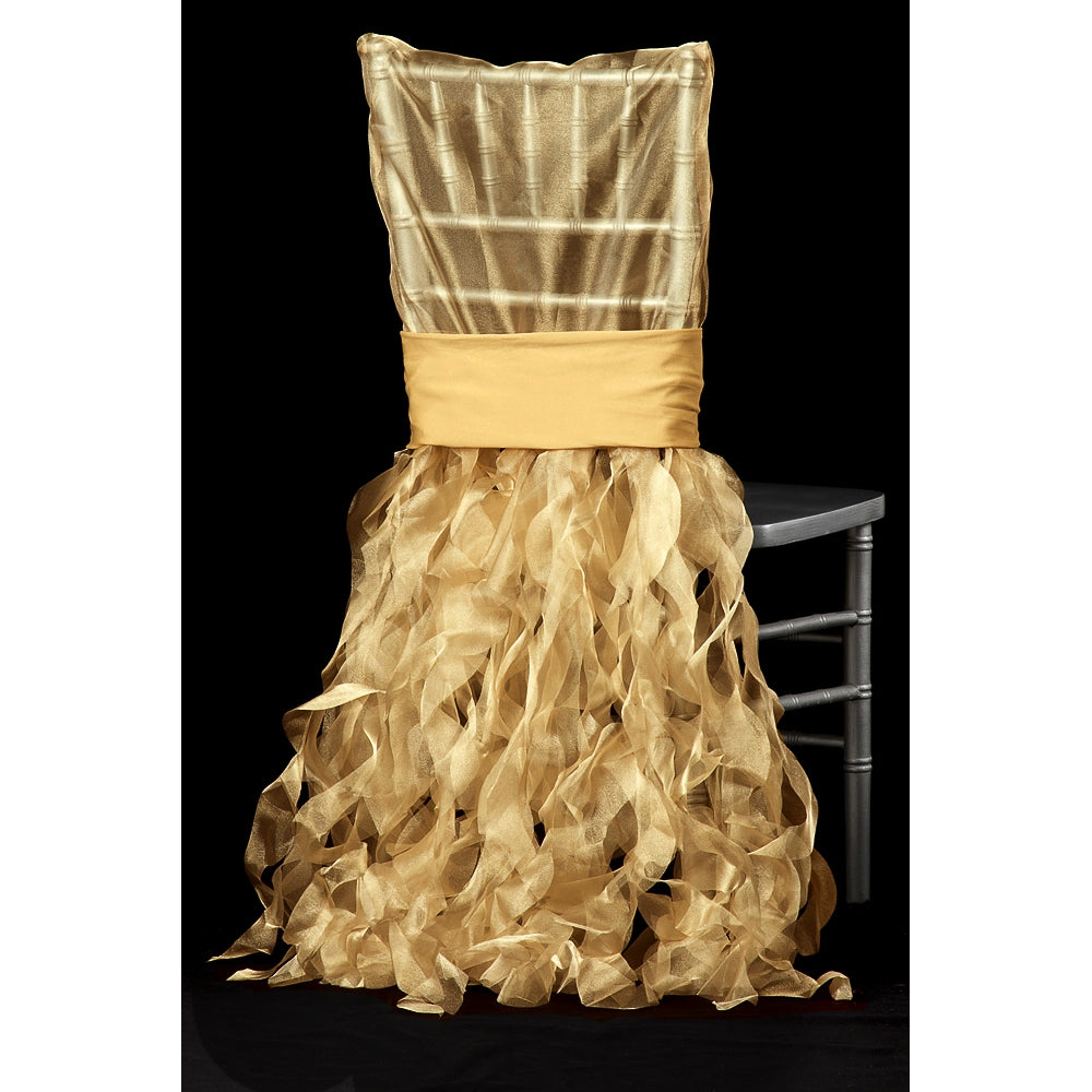 Curly Willow Chiavari Chair Back Slip Cover - Gold - CV Linens