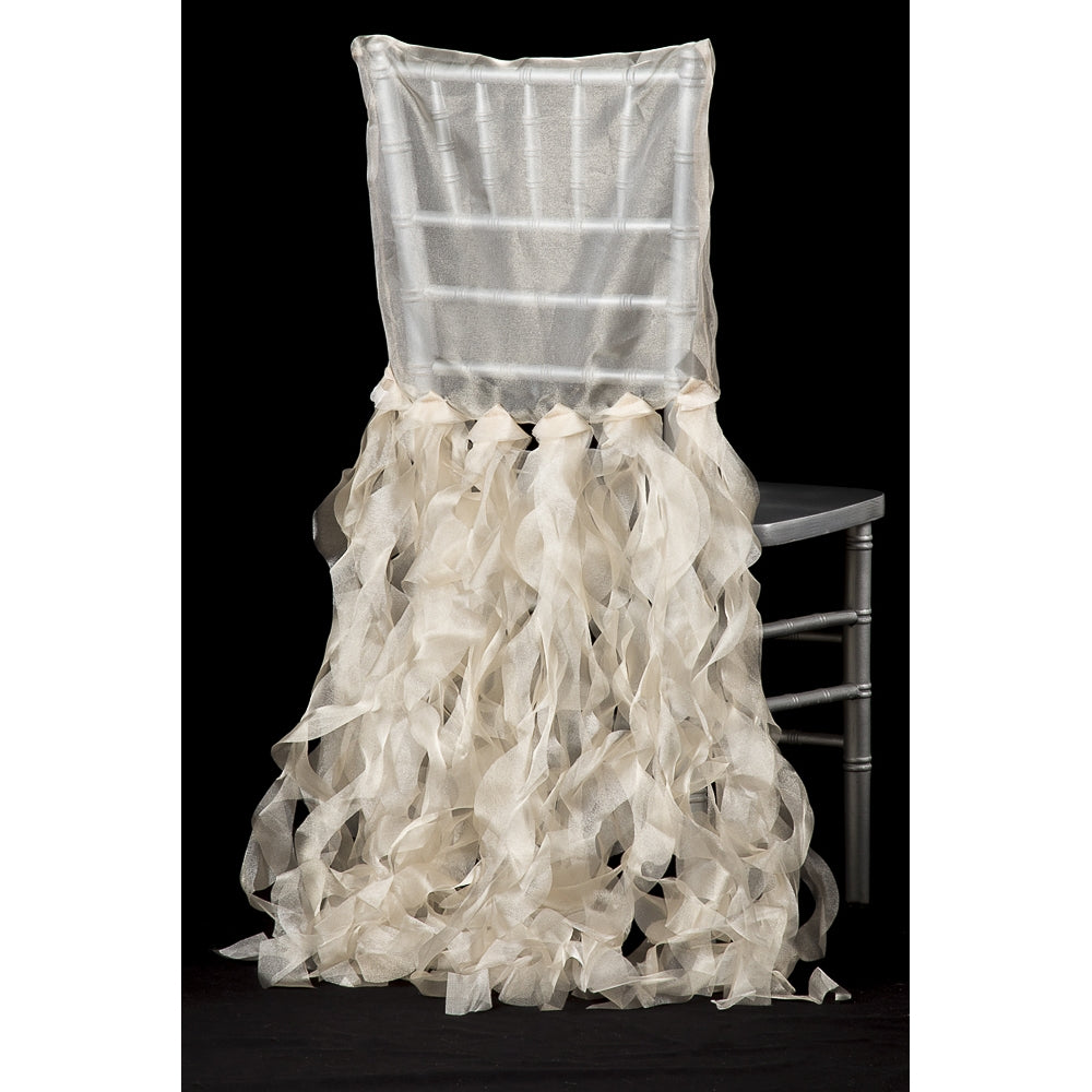 Curly Willow Chiavari Chair Back Slip Cover - Champagne - CV Linens