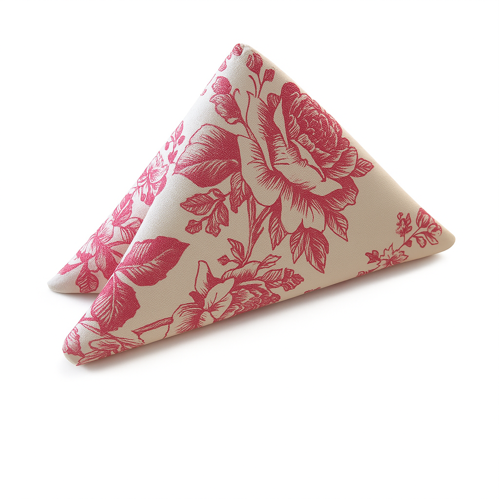 French Toile 20"x20" Linen Napkin (5pc/pk) - Pink - CV Linens