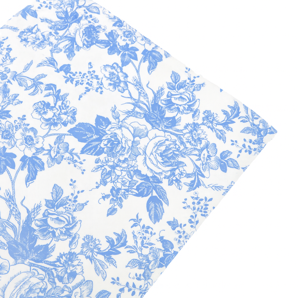 French Toile 20"x20" Linen Napkin (5pc/pk) - Baby Blue