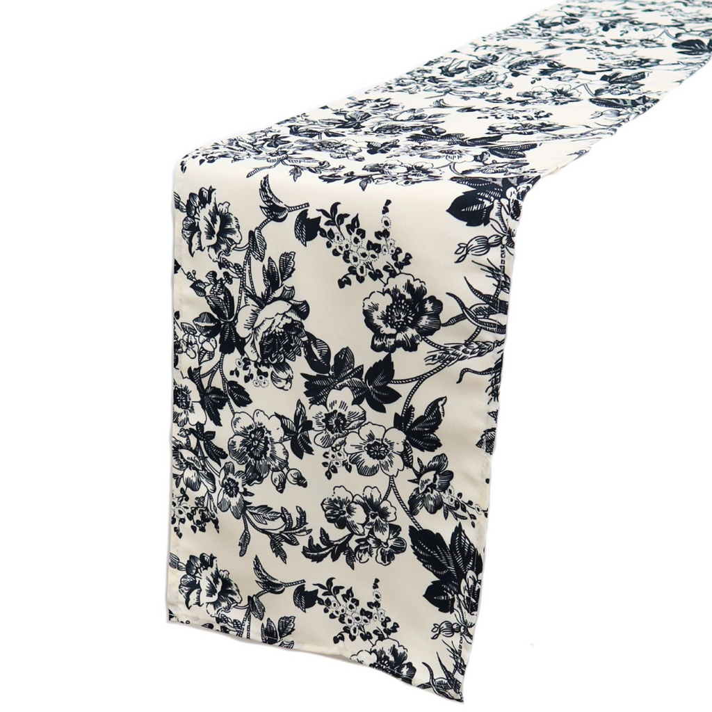French Toile Table Runner - Black

