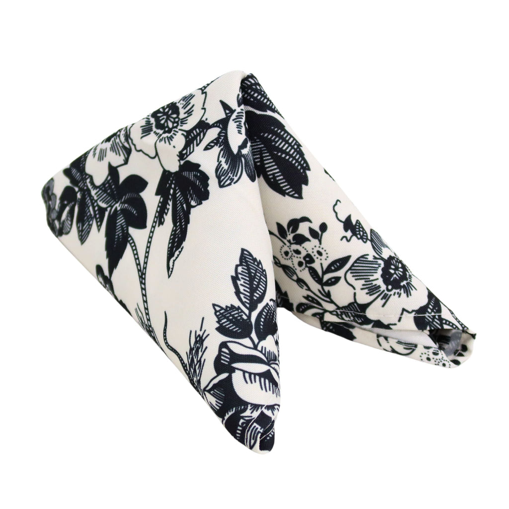 French Toile 20"x20" Linen Napkin (5pc/pk) - Black
