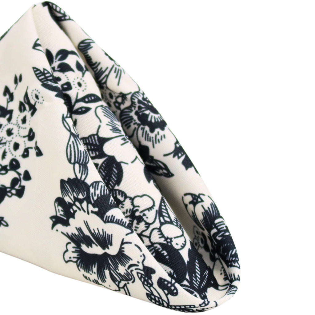 French Toile 20"x20" Linen Napkin (5pc/pk) - Black
