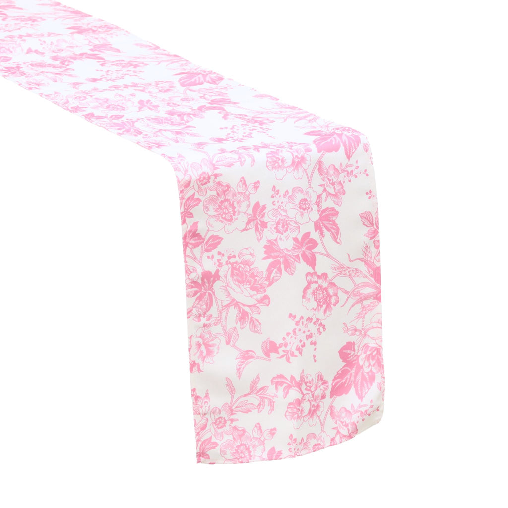 French Toile Table Runner - Pink - CV Linens