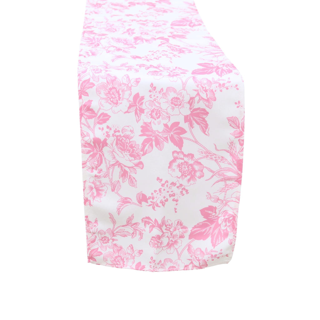 French Toile Table Runner - Pink - CV Linens