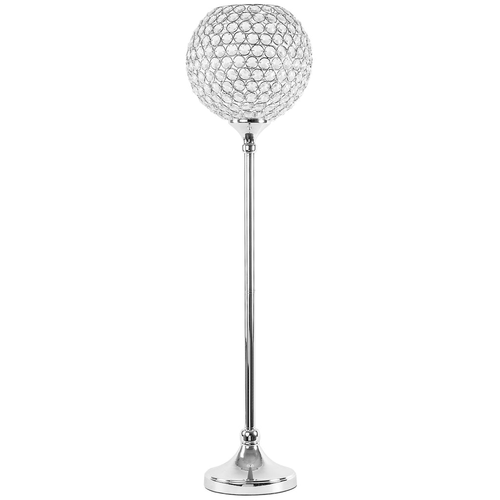 Glass Crystal Bowl/Ball Centerpiece on Stand 36" - Silver - CV Linens