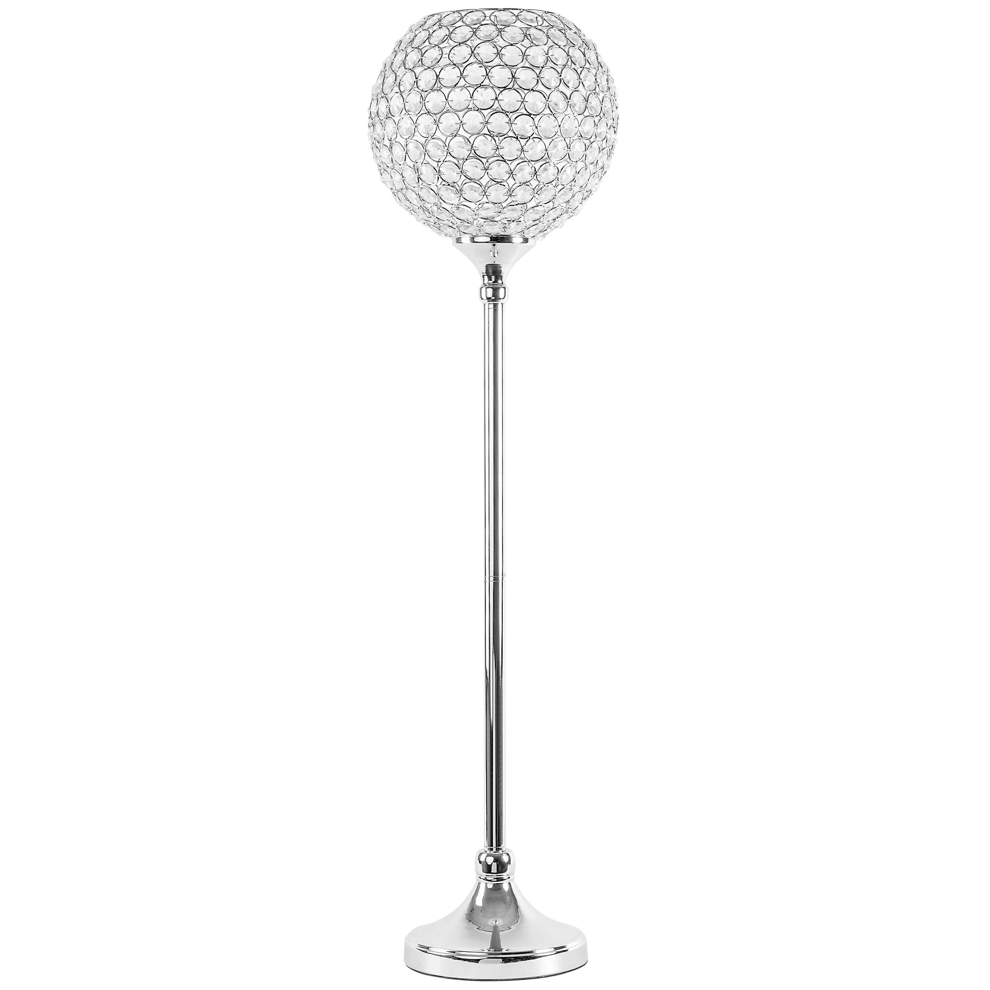 Glass Crystal Bowl/Ball Centerpiece on Stand 36" - Silver - CV Linens
