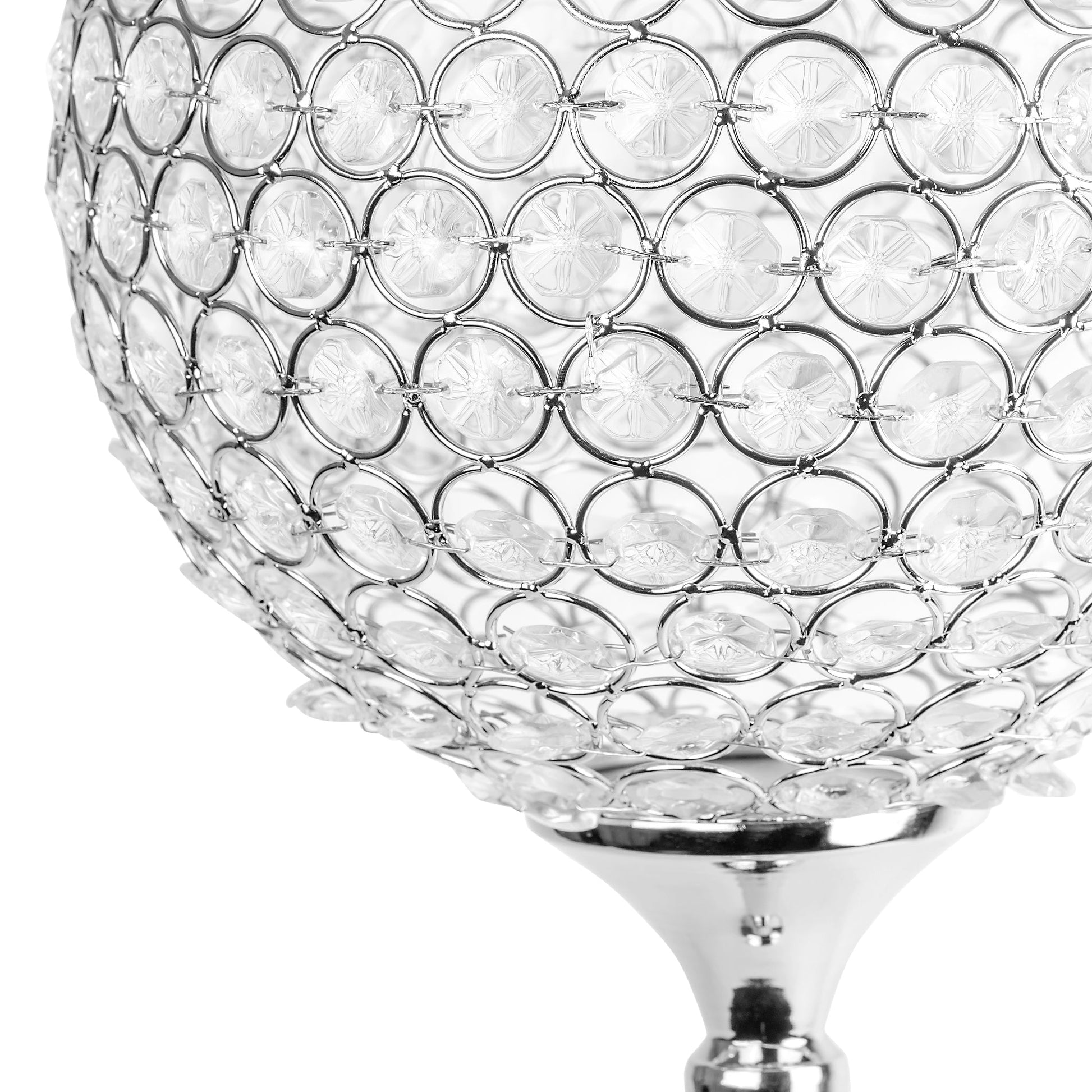 Glass Crystal Bowl/Ball Centerpiece on Stand 36" - Silver - CV Linens