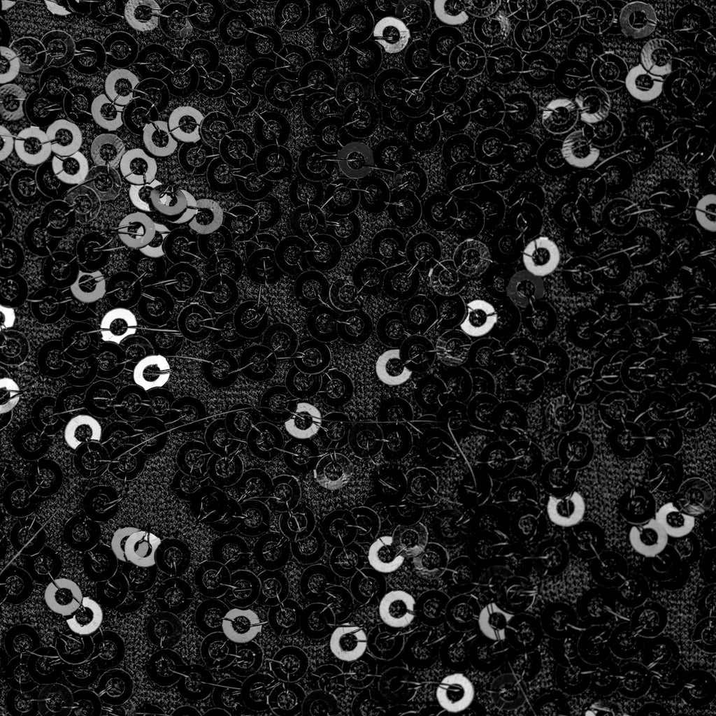 Glitz Sequin Stretch Spandex Banquet Chair Cover - Black - CV Linens