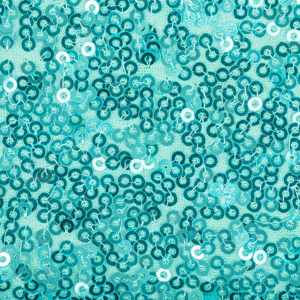 Glitz Sequin Spandex Chair Band - Light Turquoise - CV Linens