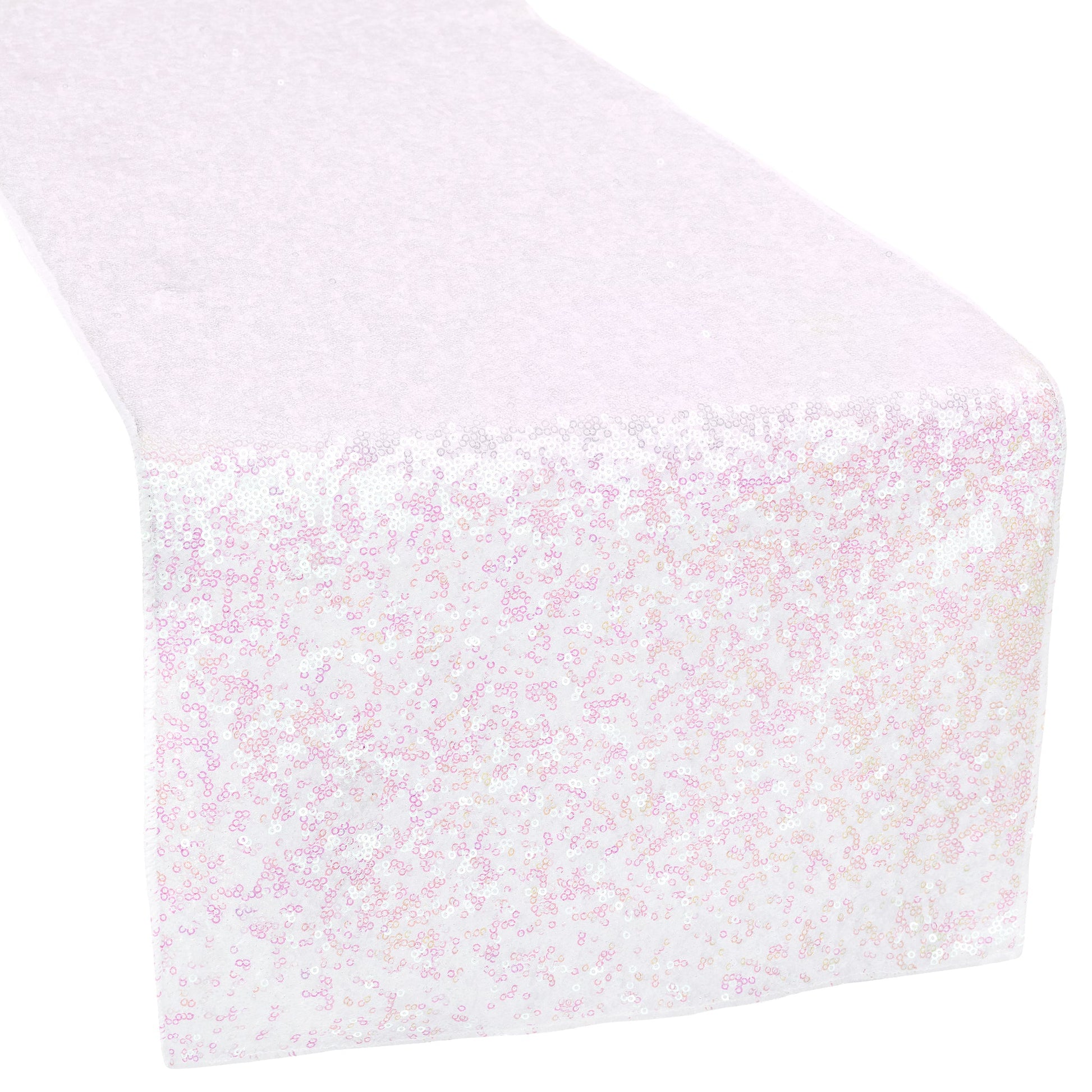 Glitz Sequin Table Runner - Iridescent White - CV Linens
